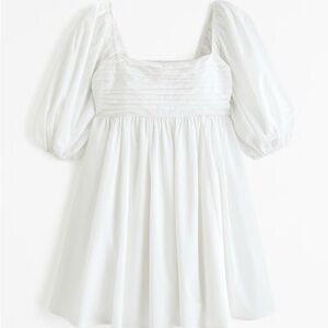 Abercrombie Emerson Poplin Puff Sleeve Mini Dress White